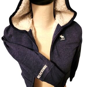 Boy Abercrombie Sherpa lined Zip Hoodie 7/8